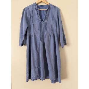 CP Shades Women's XS Light Blue Tunic Top Pintuck Regina Top Silk Cotton Blend